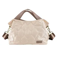 ☆ ナチュラル/グレーベージュ ☆ LIZDAYS キルティングナイロンショルダーバッグ トートバッグ レディース キルティング ショルダーバッグ ハンドバッグ 鞄 かばん バッグ バック 斜めがけ 大人 軽い 軽量 通勤 通学 おしゃれ きれいめ 肩掛け