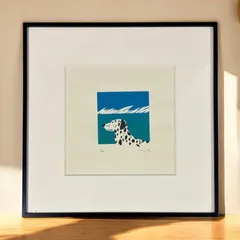 ダルメシアン 風景 作家物 犬 額 版画 アート イラスト 絵画 作品 美術品 コレクション 骨董品 アンティークのサムネイル