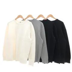 ユニクロ UNIQLO ウォッシャブルストレッチミラノリブクルーネックセーター 4点セット まとめ オーバーサイズ XL ブラック ネイビー グレー オフホワイト /UO ■FF