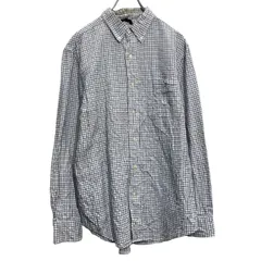 CHAPS チェックシャツ M ホワイト ブルー チャップス ボタンダウン 古着卸 アメリカ仕入 a701-7482のサムネイル