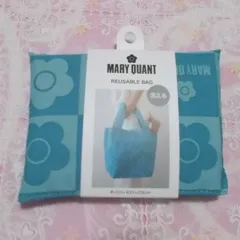 マリークワント MARY QUANT 洗えるエコバッグ REUSABLE BAG・ブルー