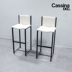【展示品】Cassina ixc. カッシーナイクスシー LIMA/C リマ カウンター チェア 2脚セット ファブリック ホワイト ティト・アニョーリ 定価33万【2】