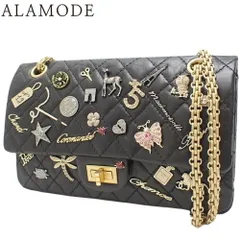 CHANEL(シャネル) マトラッセ 2.55 カジノ ラッキー チャーム ショルダーバッグ 肩掛け 斜め掛け ダブルフラップ カーフ ブラック黒 マットゴールド金具 レディース 40802141038【中古】【アラモード】