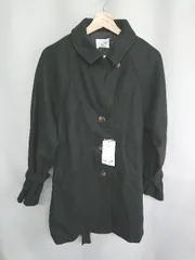 ◇ ◎●未使用●⊇ OLIVE des OLIVE オリーブ デ オリーブ ハイネック 長袖 トレンチコート サイズM ブラック レディース E  【1409100055641】のサムネイル