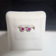 ルビーピアス　Pt900　ルビー0.20/0.21ct　ダイアモンド0.08/0.08ct