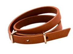 革 ブレスレット レザーブレスレット 本革 二連 シンプル 14cm～16cm オレンジ レザー ブレスレット アクセサリー