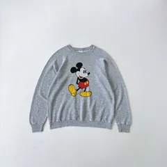 80s USA製　ミッキー　プリント　スウェット　Disney stand mickey print sweat グレー　R2263