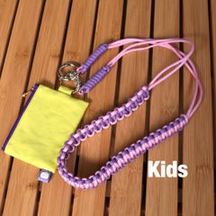 キッズショルダー　パラコードショルダー　ピンク×パープル