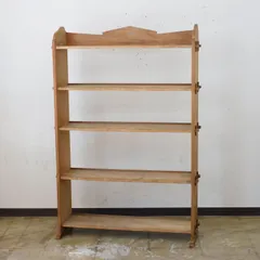 2点セット ヴィンテージ 木製棚 楔 オープンラック 無垢材 z975 あたらしくて懐かしい。くさび棚風オープンラック ＜幅64．5