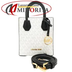 Michael Kors マイケルコース ミニハンドバッグ 35TIGM9C01 ショルダーバッグ 2Way PVCコーティングキャンバスxレザー ホワイト ブラック/352507【中古】