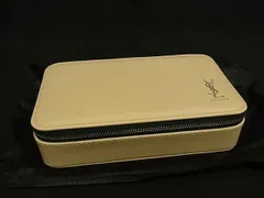 ■美品■ YVESSAINTLAURENT イヴサンローラン パテントレザー 化粧ポーチ マルチケース 小物入れ ライトベージュ系 BG9603のサムネイル