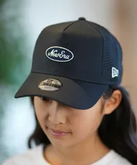 【ムラスポ公式】新品 NEW ERA ニューエラ キッズ ジュニア 子供 キャップ 帽子 メッシュ Youth 9FORTY A-Frame トラッカー Cotton Flax オーバルロゴ ネイビー 14392038