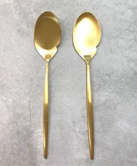 【アウトレット品】Cutipol クチポール MOON マットゴールド グルメ スプーン 2点セット