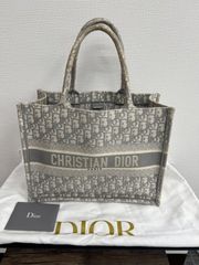 ディオール Dior バッグ レディース ブランド トートバッグ オブリーク ブックトート ミディアム ジャガード グレー ホワイト 肩掛け 大容量 大きめ おしゃれ かわいい 【中古】