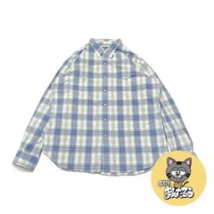 90s 古着 ポロラルフローレン 長袖シャツ チェックシャツ ゆるダボ XL