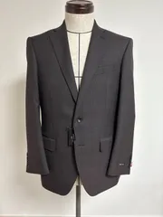 最終値下　新品未使用　ウォッシャブル　イージーケアスーツ　ダークブラウン　ブラックチェック　春夏秋3シーズン　背中　サイズAB4