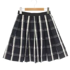 バーバリーブルーレーベル BURBERRY BLUE LABEL フレアスカート ひざ丈 ノバチェック 36 S 紺 ネイビー 白 ホワイト /NW23