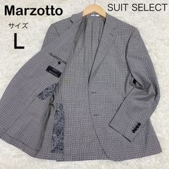 美品✨【SUIT SELECT】スーツセレクト　メンズジャケット　チェック　マルゾット　高級生地　ウール　ペイズリー　AB6(L)