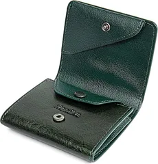 Mandiva(マンディーヴァ) ミニ財布 メンズ 本革 二つ折り 小銭入れ コンパクト サイフ トップレザー(グリーン)