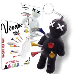 Color: Black Voodoo Golf Ball Tee Holder | Novelty Keychain Accessory for Bags | Men's Gift | Fits 3 1/4, 2 3/4, and 1 1/2 Tees (Black)