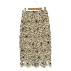 ジャスグリッティー JUSGLITTY 配色レースタイトスカート ロング 1 ホワイト ブラック /HK ■OS