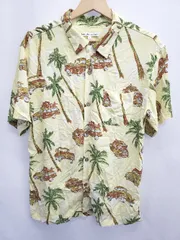 ◇ Θ φ barcedos moderate リゾート柄 半袖 アロハ シャツ サイズL イエロー メンズ E  【1507010010702】