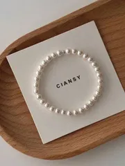 ジュエリー レディース ブレスレット ビーズ 1個 上品なS925スターリングシルバー真珠ブレスレット、ニッチデザイン、高級感、デイリーウェアに適し、パーティーのギフトに