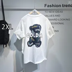 [2XL ]メンズ ファッション オシャレ 男性用 シンプル 大人 かっこいい カジュアル ストリート ヒップホップ HipHop 夏 半袖 プリント 刺繍 T シャツ スタイル パーソナライズ スタイル 半袖