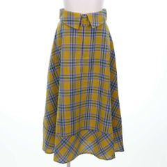 ★SALE 57％OFF★ フレアスカート ロングスカート ミモレ チェック柄 デート 女子会 イエベ S 黄 イエロー【ティティアンドコー  titty&Co.】