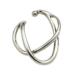 【B：シルバー×フリーサイズ】[Cream dot. クリームドット公式] イヤーカフ レディース  イヤーカフ 金属アレルギー ニッケルフリー イヤカフ 片耳用 メタル 大ぶり 変形 クロス 大人  