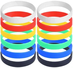 【在庫セール】6色 無地 ブレスレットシンプル 12本セット ゴム アクセサリー リストバンド シリコン VEYLIN