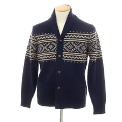 【中古】ジェイクルー J.CREW ウール ショールカラー カーディガン ネイビーxベージュ【サイズS】【メンズ】のサムネイル
