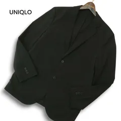 UNIQLO ユニクロ 春夏 感動ジャケット★ SLIM FIT 2B テーラード ジャケット Sz.L　メンズ 黒
