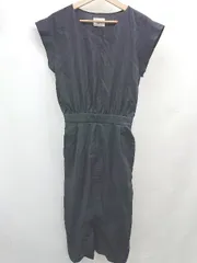 ◇ Θ nano universe ナノ ユニバース シンプル系 ノースリーブ ロング丈 ワンピース サイズ38 ブラック系 レディース E  【1507250016298】