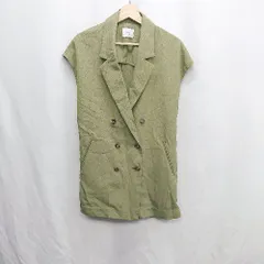 ◇ ⊂ LOWRYS FARM ローリーズファーム ジレ ダブルボタン 袖なし ベスト サイズF グリーン レディース E  【1410100027804】