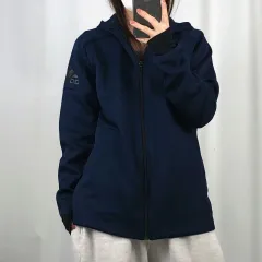 adidas(アディダス) ZNE ネイビー 裏起毛 ジップアップパーカー フード付き 160 250105