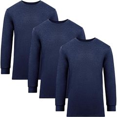 [fun.] WARMACTIVE メンズ クルーネック 3枚セット NAVY M 帝人フロンティア企画