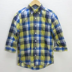 H■ユナイテッドアローズ/UNITED ARROWS GLR タータンチェック柄 七分袖BDシャツ【S】MENS■117【中古】