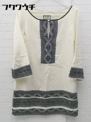 ◇ Diagram ダイアグラム 長袖 チュニック ワンピース 36 アイボリー系 ブラック レディース 【中古】 【1002798902558】