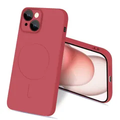 【数量限定】ケース いpほね15Plus MagSafe対応 シリコン 耐衝撃 15Plus アイフォン15Plus カバー 液体シリコーン スマホケース マット質感 柔軟 iPhone ストラップホール付き 指紋防止 滑り止め 落下防止 6.7インチ（レッド