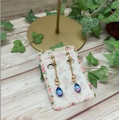 ✨★【しずく型グラデーションカラーイヤリング】（ブルー&パープル）「アレルギー対応」★✨