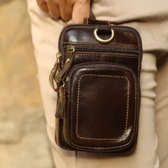 ベルトポーチ ウエストバッグ 本革 メンズ スマホバッグ 防水