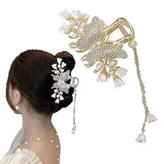 白い蝶 HAPVITALヘアクリップ バンスクリップ 大きめ しっかりとまる へあくりっぷ 大 かみどめ クリップ 髪留め ヘアアクセサリー レディース 人気 韓国風 可愛い シンプル おしゃれ オフィス レディース 贈り物 白い蝶