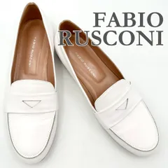 FABIO RUSCONI コインローファー イタリア製 ホワイト 1427T