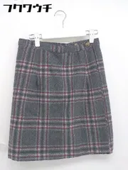 ◇ ABAHOUSE ecru アバハウスエクリュ チェック ミニ ラップ 巻き スカート ダークグレー系 レディース 【中古】 【1105200004205】のサムネイル