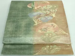平和屋着物▽上質な紬　単衣　吉祥花文　正絹　逸品　DAAV9603sf 平和屋着物○上質な紬 エ霞吉祥文 正絹 逸品 CAAQ9101vf 【公式通販】