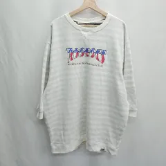 ◇ ⊂ RODEO CROWNS ロデオクラウンズ ロゴプリント 七分袖 カットソー サイズF ホワイト系 レディース E  【1501160031549】