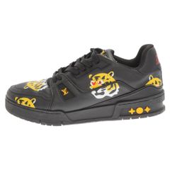 LOUIS VUITTON (루이비통) 20SS × NIGO LV 트레이너 라인 로우 컷 스니커즈 타이거 1A9JBG 블랙