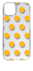 【新品未使用】iPhone15 Plus アイフォン15プラス クリア ハードケース ドット柄 水玉 (イエロー) スマホケース カバー cl-ip15plus-dotsmall-06