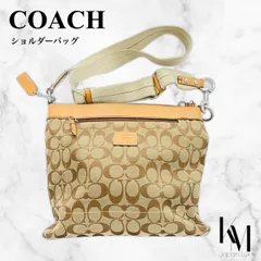美品　コーチ ショルダーバッグ シグネチャー キャンバス ベージュ